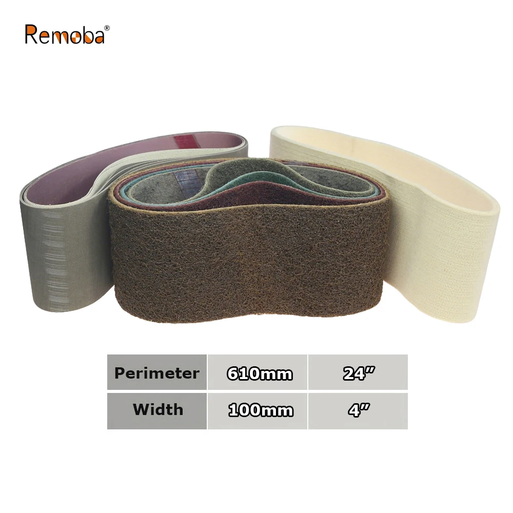 

610x100mm Sanding Belts 24"x4" Abrasive Polishing Bands Non-woven Nylon Fiber, Wool Felt, 305EA A3 A5, 237AA A6 A16 A30 A65