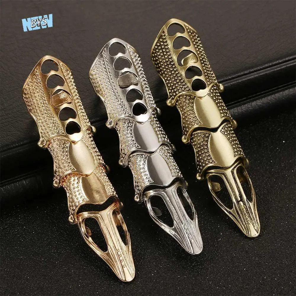 

Decoration Halloween Gothic Punk Cool Boys Metal Metal Full Finger Ring Scroll Joint Armor Knuckle Ring