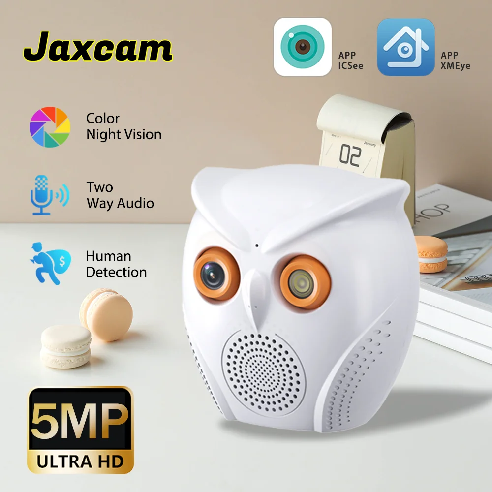 ICSee 5MP HD WIFI กล้องลําโพงป้องกันความปลอดภัยไร้สายสี Night Vision กล้องเฝ้าระวังในร่ม IP Cam