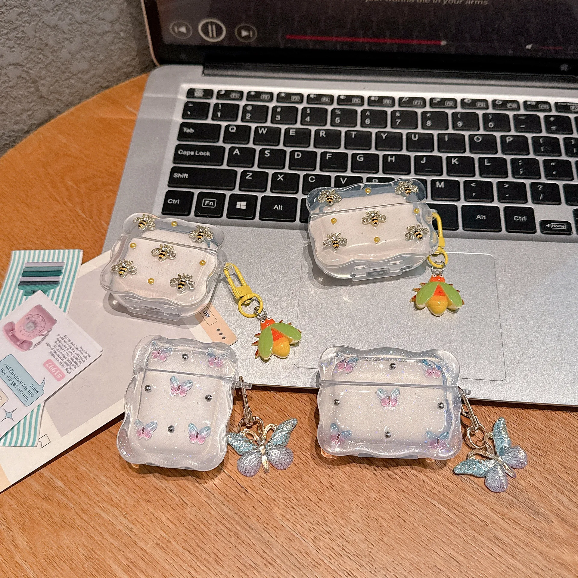 Suitable for Airpods pro3 3D rendering Butterfly  Pro2 Protective Cover for Airpods1.2.3.4 Bluetooth Earphone Protective Cover