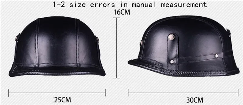 Motorcycle Motorbike Rider Half PU Leather Retro Helmet Visor Open Face Motor DOT Approved M L XL