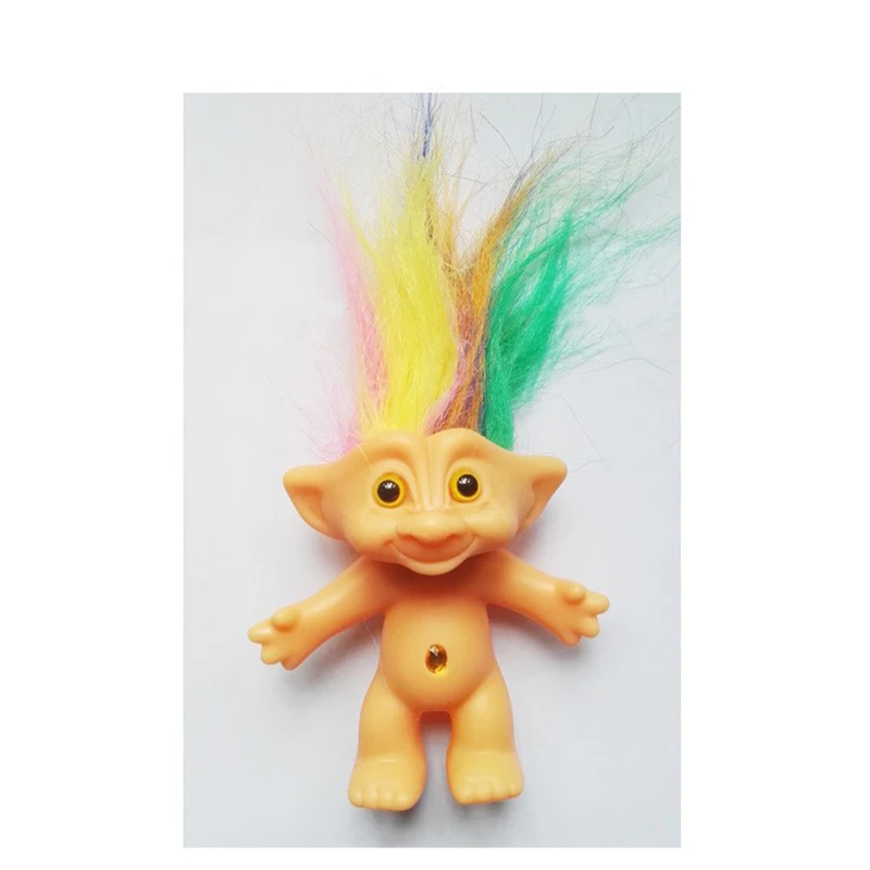 Indian Ugly Baby PVC Retro Troll Doll after 80 Nostalgia Doll 10cm Long Hair Magic Hair Fairy Toy Home Furnishing Pieces