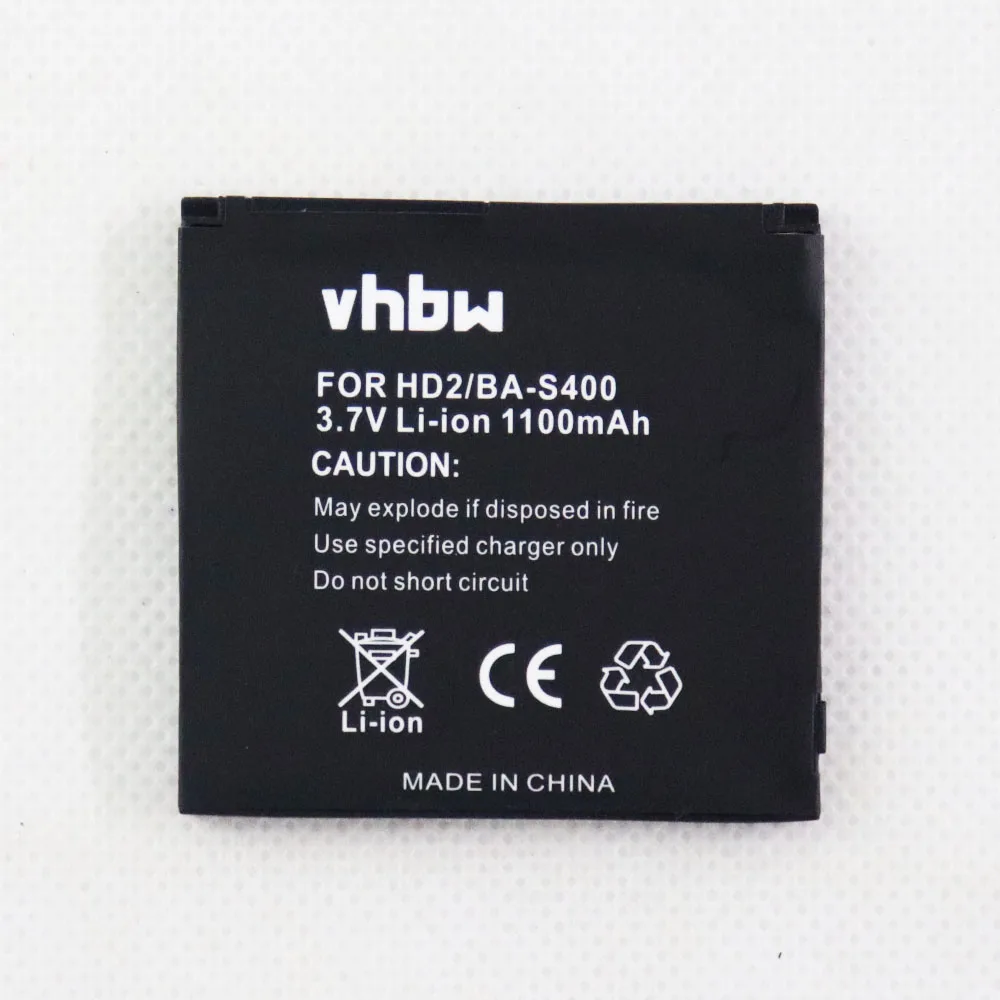 VHBW 1100mAh Battery For HD2/BA-S400 Battery Replacements