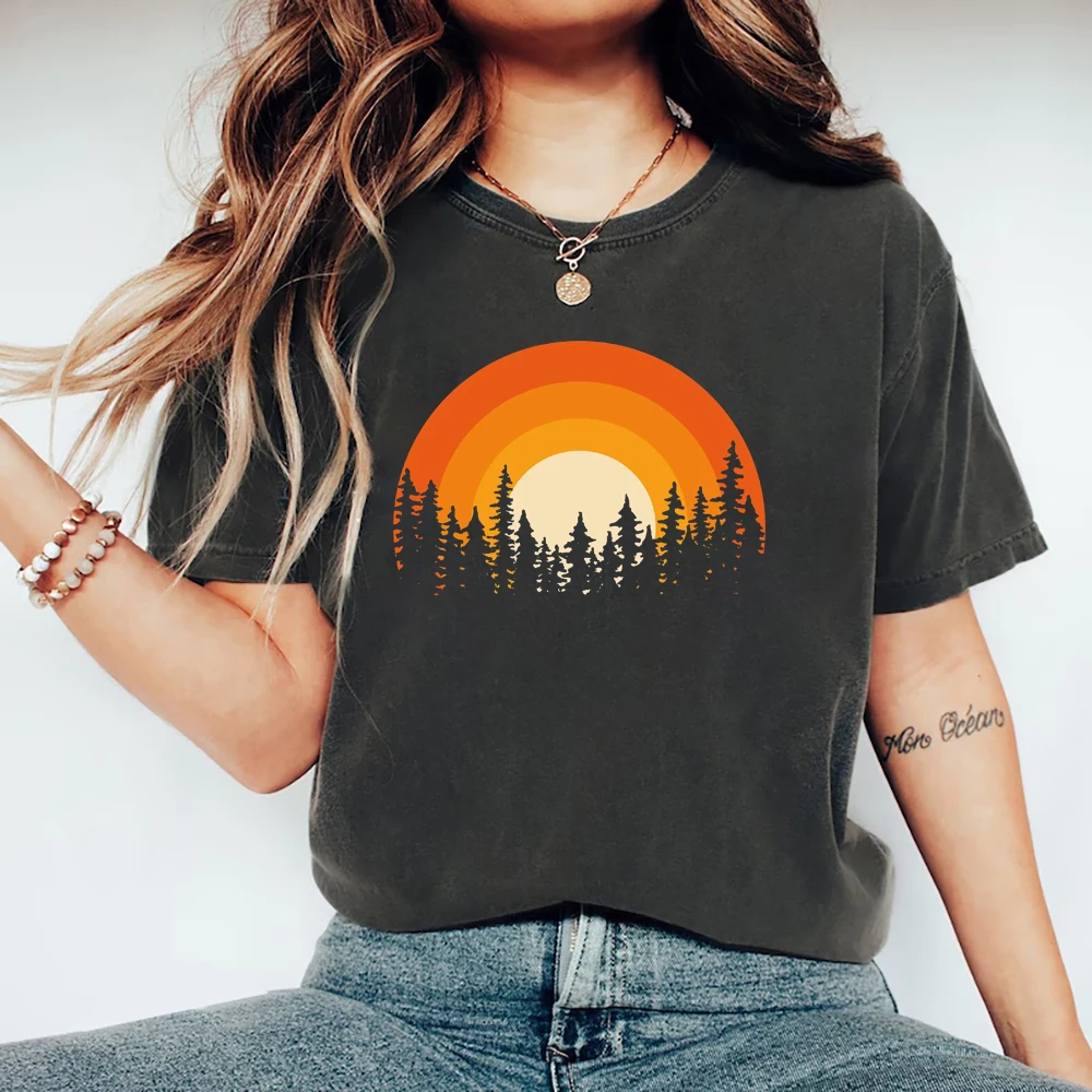 

Forest Shirt Adventure Is Calling Tshirt Mountain Themed T Shirt Hiking Tees Wilderness Graphic T Shirts Short Sleeve Casual Top