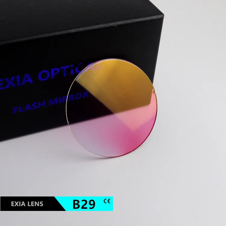 

Солнцезащитные очки EXIA B29 с градиентными линзами розово-красного цвета, с зеркальным золотым покрытием, защита от УФ400, полимерные линзы CR-39, изогнутая форма 2 SHMC.