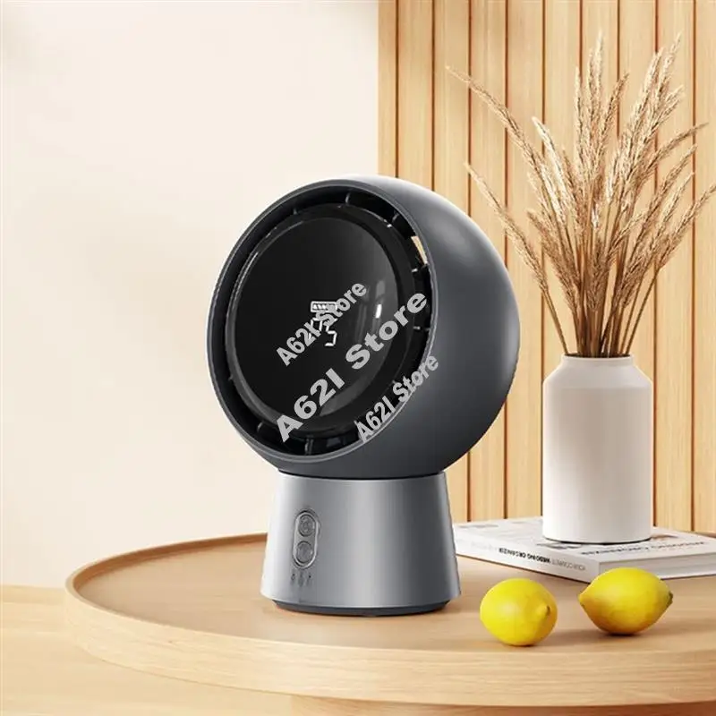 

Mini Portable Bladeless Air Circulating Fan USB Rechargeable 5000Mah Battery 5 Gear Wind Home Cordless Table Fan
