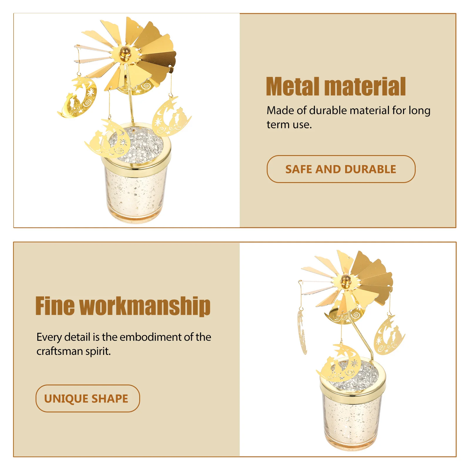 

1Pcs Rotating Candlestick Exquisite Metal Holder for Wedding Party Home Decor Festival Romantic Tabletop Ornament