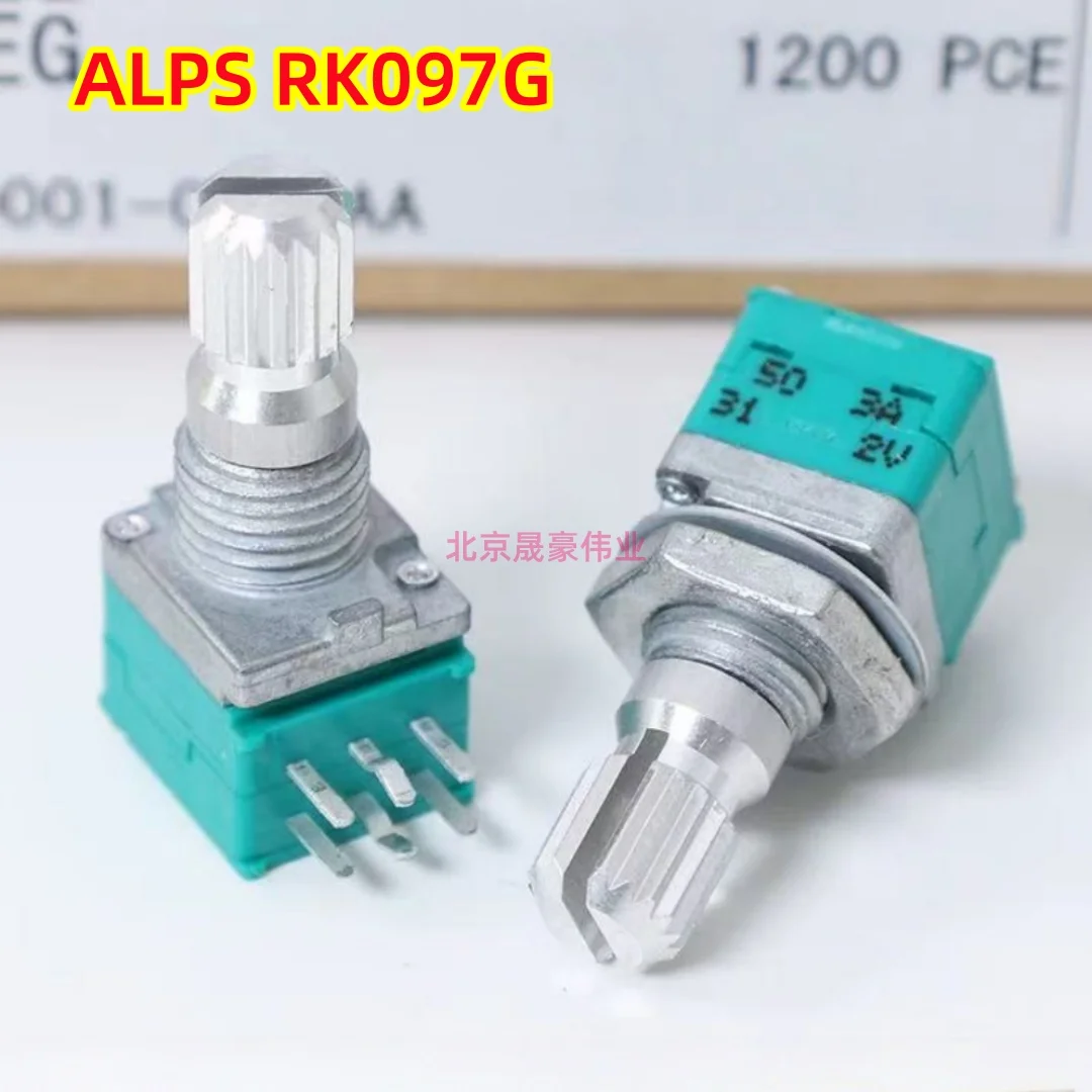 

2pcs Japanese ALPS RK097G precision dual potentiometer A50K handle length 15mm plum blossom shaft