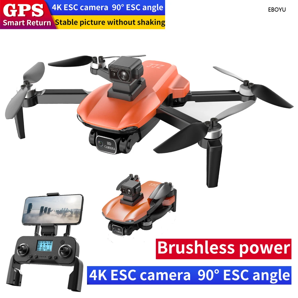 EBOYU SG108MAX GPS RC Drone 5G WiFi FPV 4K Dual Cams 360 Obstacle Avoidance Brushless Motor GPS Return RC Quadcopter Drone Toys