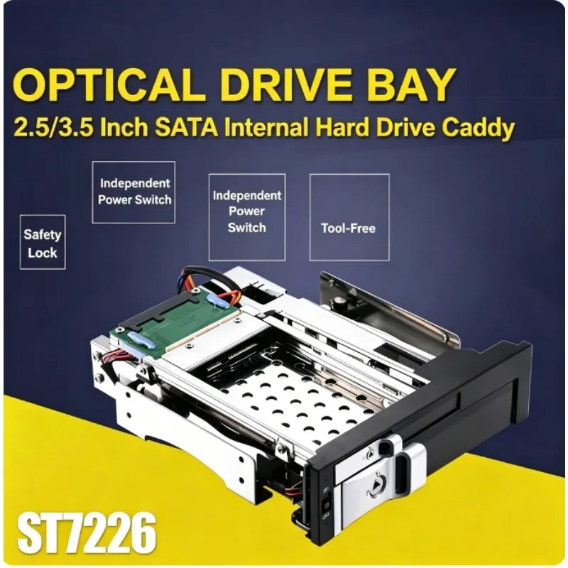 Optical Drive Bay Hard Disk Caddy 2.5/3.5 Inch Dual Layer HDD Enclosure Hot Swap Hard Drive Reader With LED Indicator