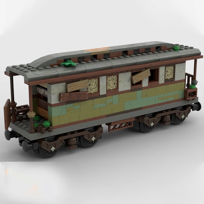 

371 шт. MOC брошенный тренерский поезд, строительные блоки, рождественский подарок, идеальный подарок на день рождения, сделай сам, для детей