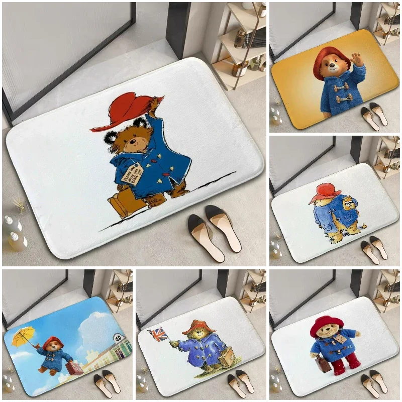 Домашний декор, милый коврик для двери с медведем P-Paddington, мультяшный ковер для спальни, прикроватные мягкие ковры, противоскользящие коврики для гостиной, коврик для ног