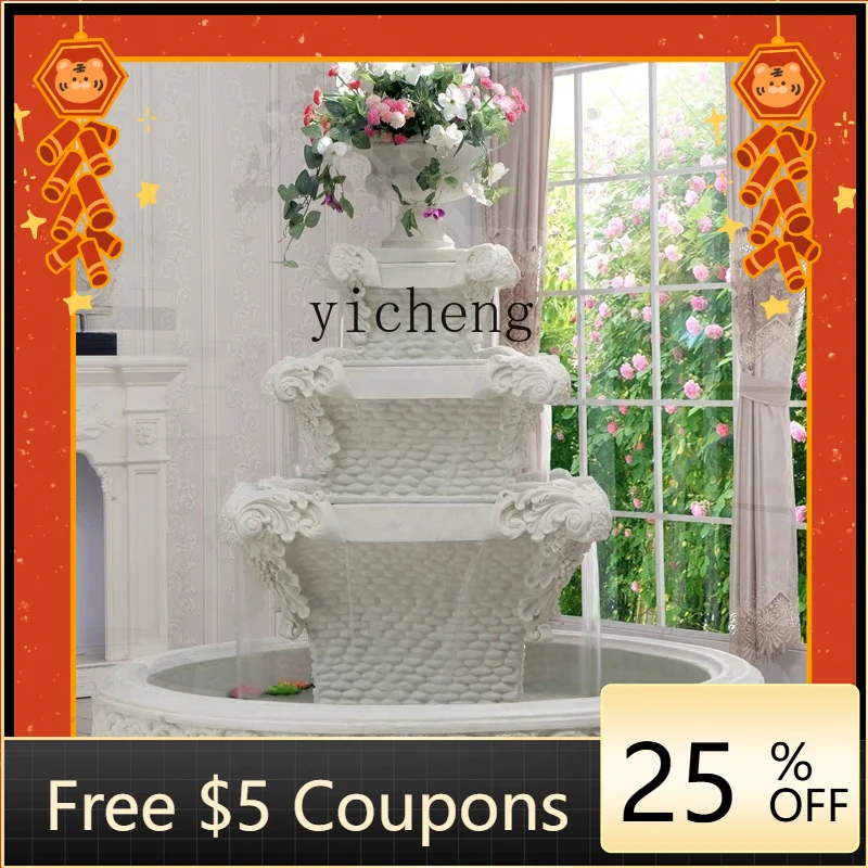 BB  European-style flowing water fountain hotel lobby lucky water feature courtyard large ornament