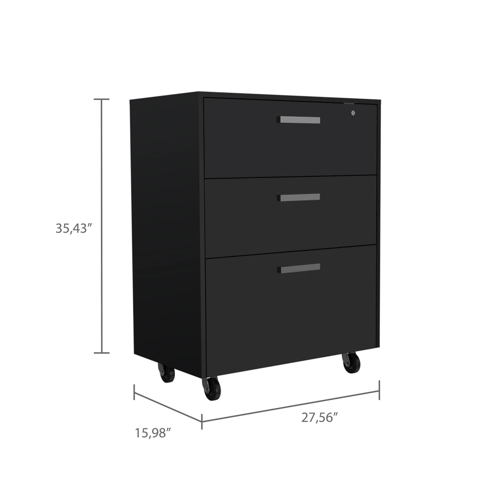 Penny Storage Cabinet Three Drawers Four Casters