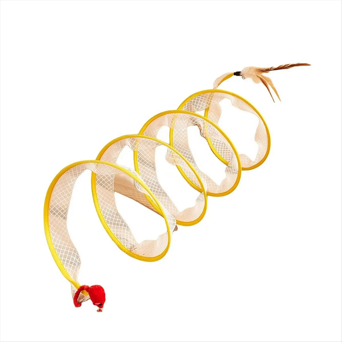 Compatible Self Play Cat Hunting Spiral Tunnel Toy,Portable Cattycoil Safe Toy,Indoor Fun Spiral Tunnel Cat Toy B