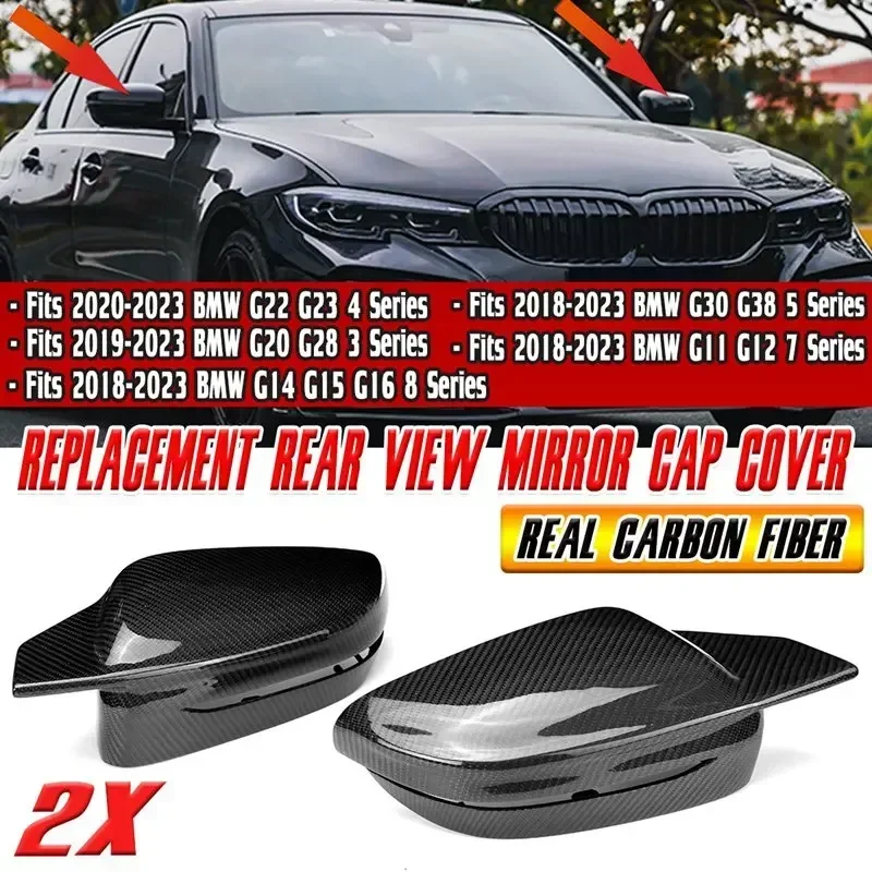 

Real Carbon Fiber Rearview Mirror Cover For BMW 3 4 5 7 8 Series G20 G21 G28 G22 G11 G30 G38 M4/M5 Style Replacement Mirror Cap