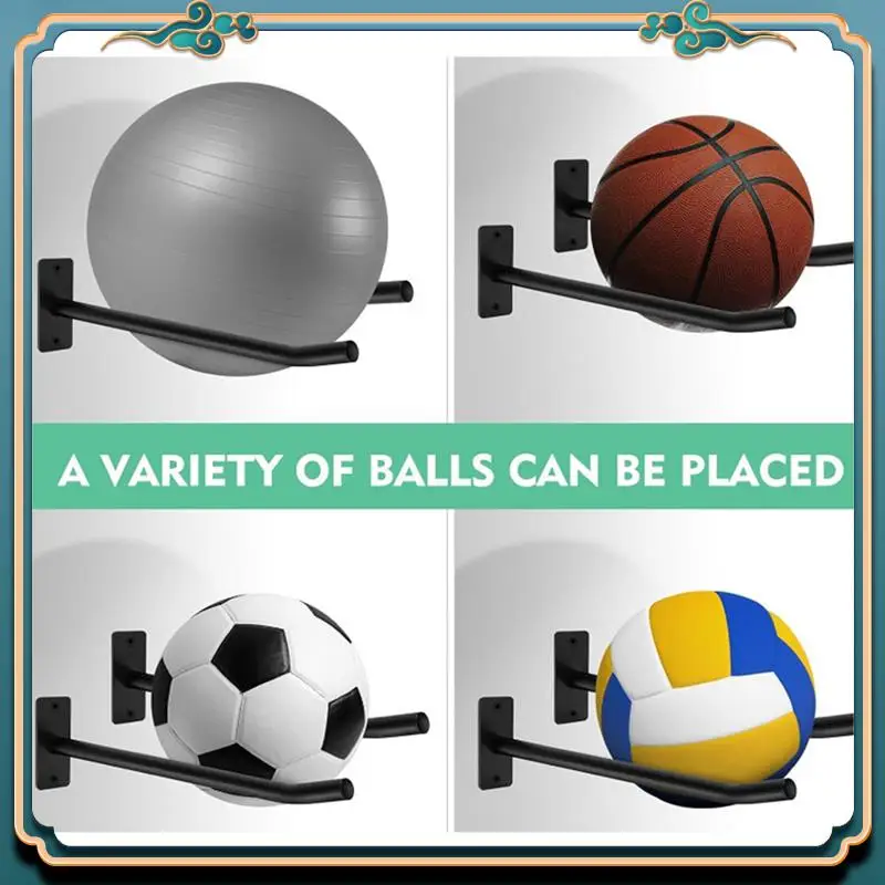 ABMV-8X aan de muur gemonteerd basketbal- en voetbalopbergrek, balrek voor thuis, balrek, balrek