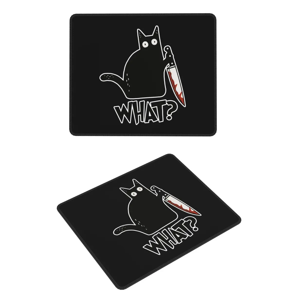 القط ما القاتل القط الأسود مع سكين قسط ماوس الوسادة الكمبيوتر لوحة المفاتيح ماوس حصيرة ألعاب الكمبيوتر المحمول مكتب حصيرة مكتب الجدول الحصير