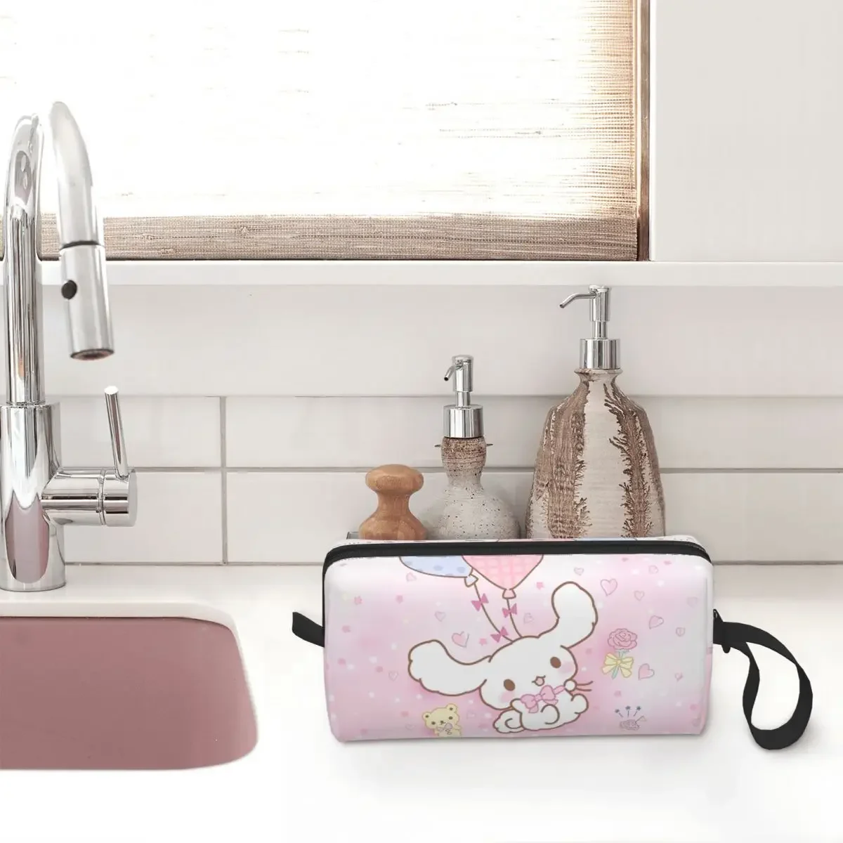 Sanrio Cinnamoroll Cute Cartoon Makeup Bag Pouch Waterproof Cosmetic Bag Travel Toiletry Bag Organizer Storage Purse Men Women