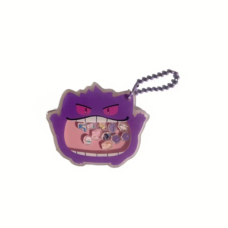 البوكيمون Gengar هزة الكرتون الرسوم المتحركة الطرفية سلسلة مفاتيح مصنوعة من الأكريليك الإبداعية حقيبة مدرسية قلادة لعبة لتخفيف التوتر بالجملة