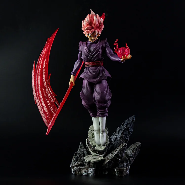 

New Dragon Ball Anime Handheld Model Simplified Version Peach Red Goku Handheld Shamas Base Scythe Shaped Ornament Toy Gift