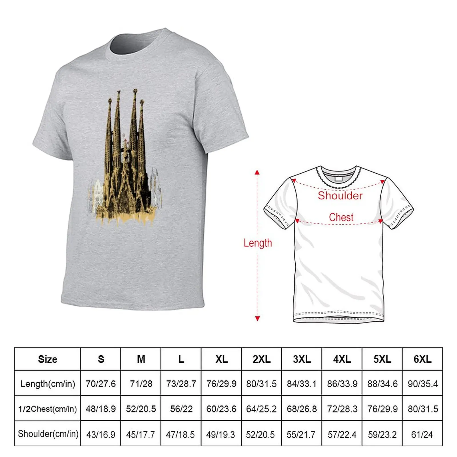 New Sagrada Familia T-Shirt Blouse custom t shirts cute tops kawaii clothes mens t shirt