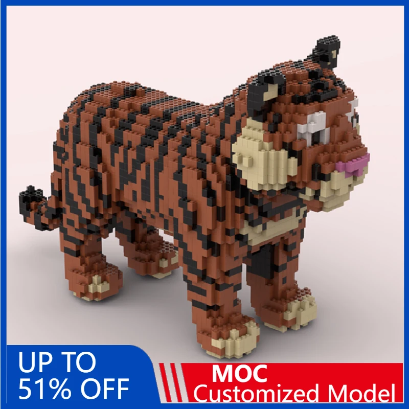 

5249 деталей MOC: Конструктор «Тигр» (модель животного), развивающий набор для сборки, технологичная игрушка для детей, подарок