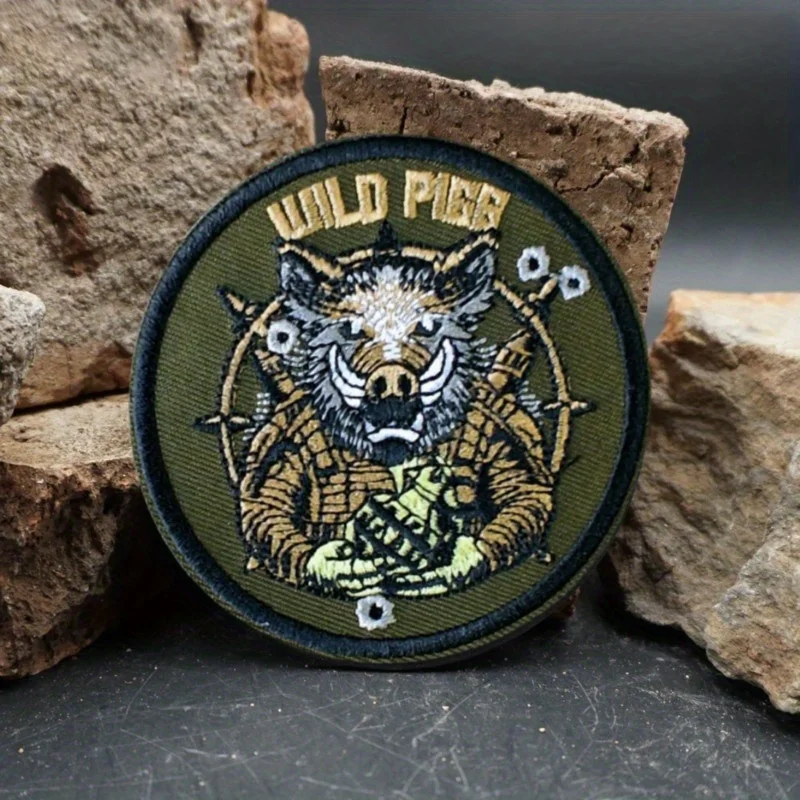 Toppa Ricamata Tattica Di Cinghiale, Distintivo Morale Militare, Fascia Da Braccio, Per Abbigliamento, Berretti, Zaini, Attrezzatura Tattica, Gancio E Anello