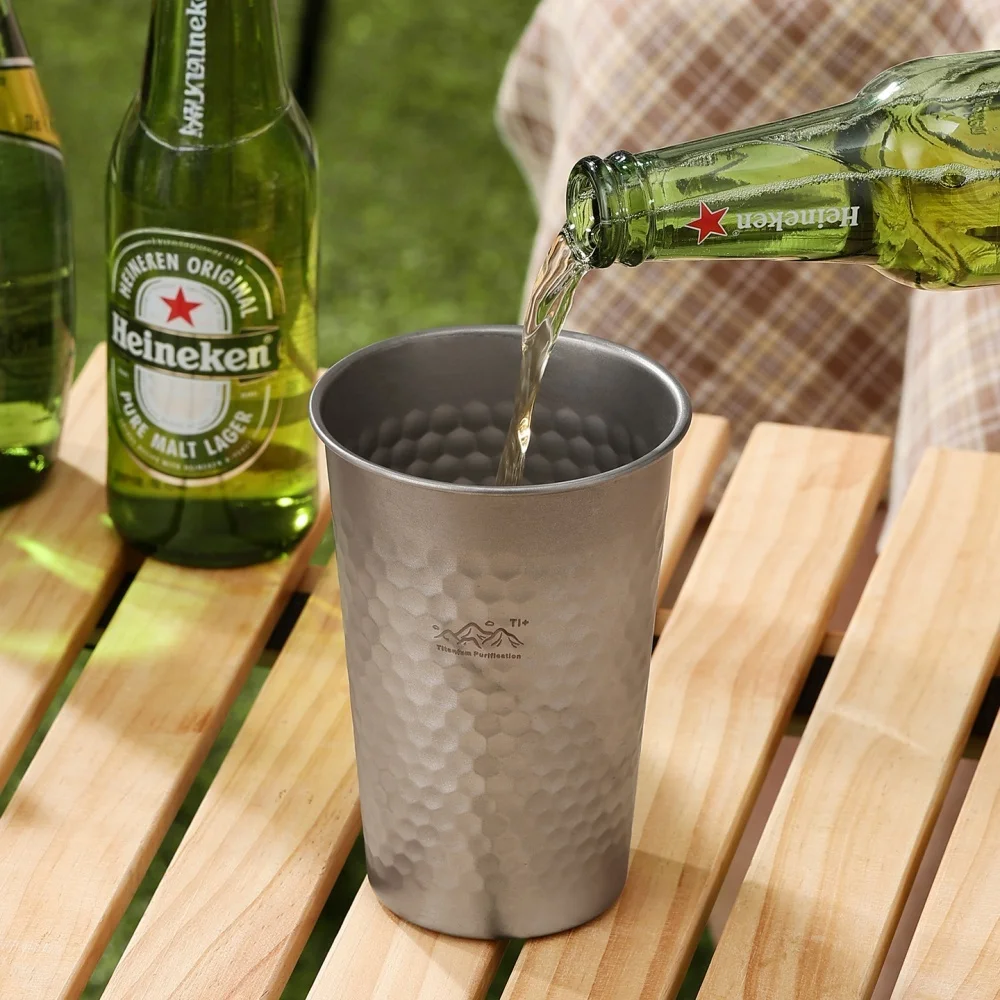 350/500/600 ml Home Outdoor Camping Picnic Beer Cups Pure Titanium Drinking Cups Water Tumblers Ultra-Light Cups For Outdoor image 6