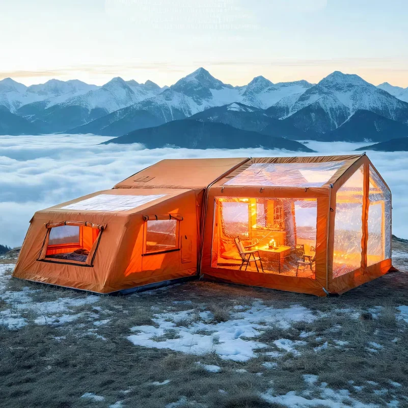 

YTYIN New Design Strong Inflatable Air Four-season Two Bedrooms Outdoor Camping Cabin Tent