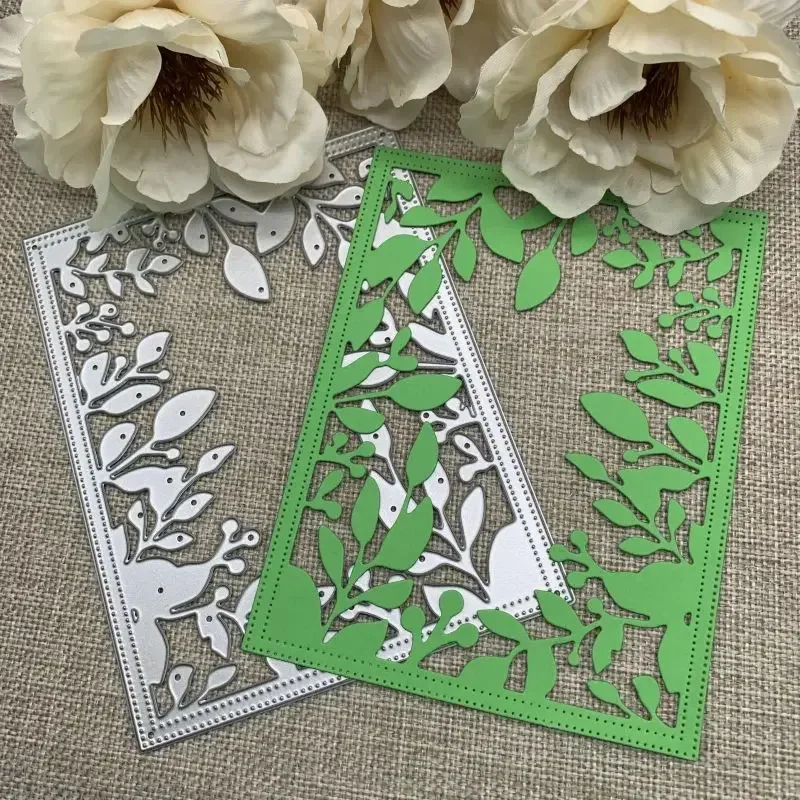 

Leaf rectangular frame Metal Cutting Dies Stencils For DIY Scrapbooking Decorative Handcraft Die Cutting Template Mold