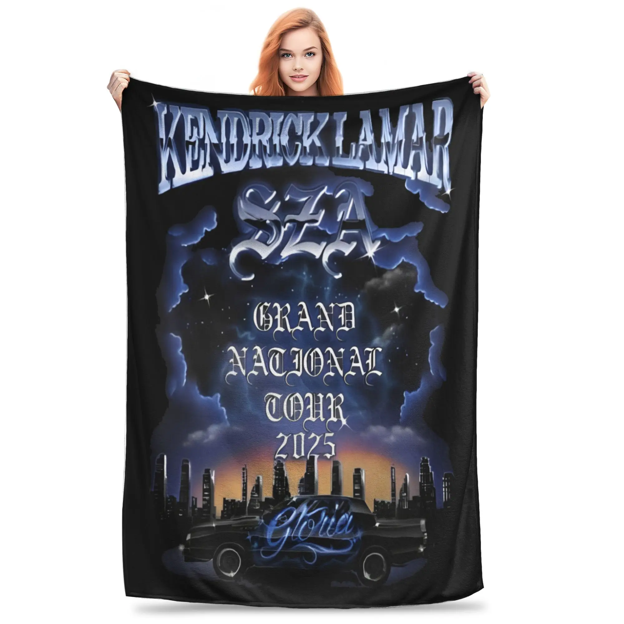 Kendrick Lamar & SZA Gloria Blanket Multi-size Warm Cozy Fluffy 2025 New Song Throw Blankets for Sofa Couch and Bed