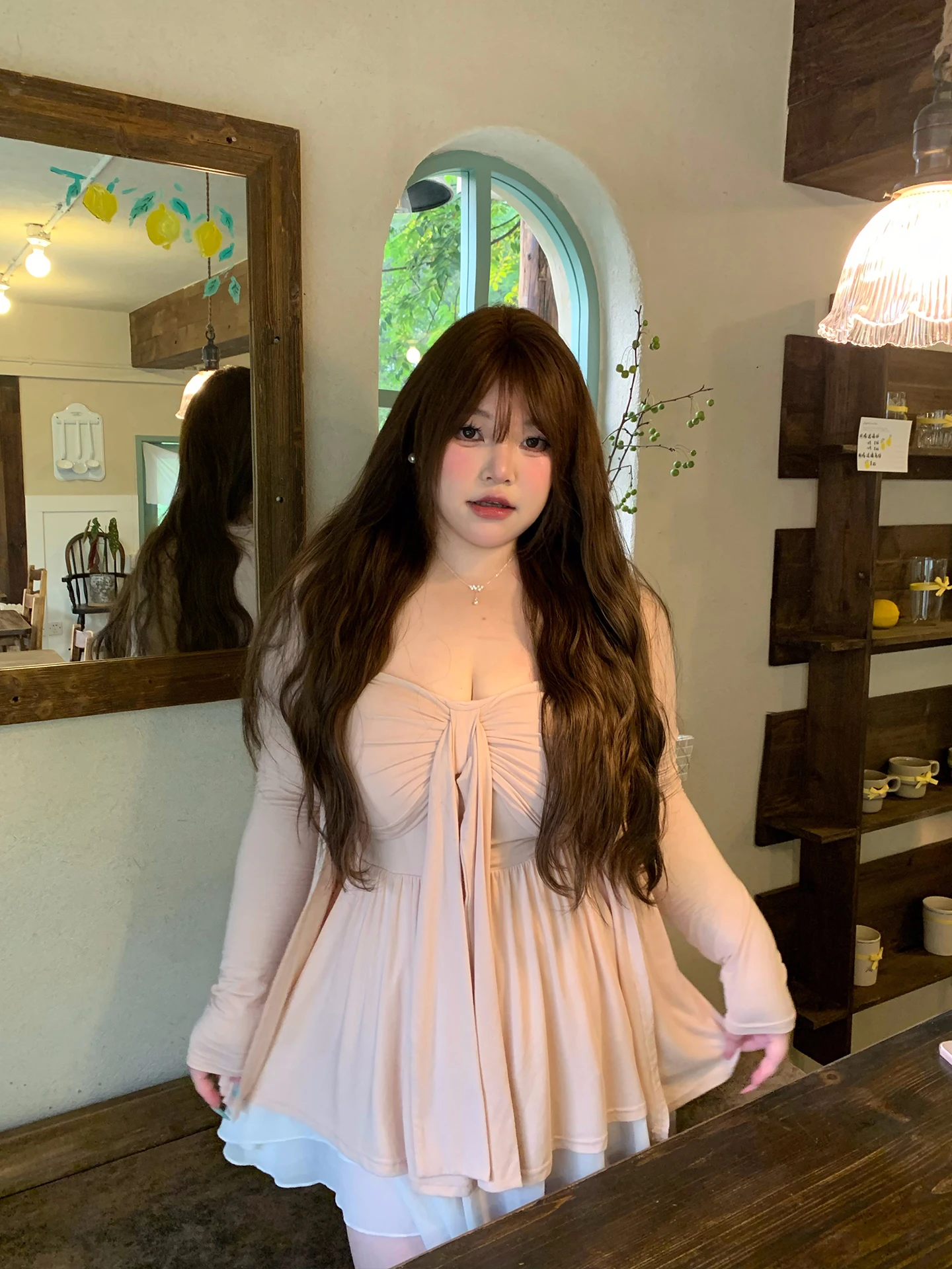 

Ladies Pure Color Open Cardigan Set Lazy Rich Girl Feelings Soft Sugar Large Size Women's Faion Korean Sle Polyester Fiber