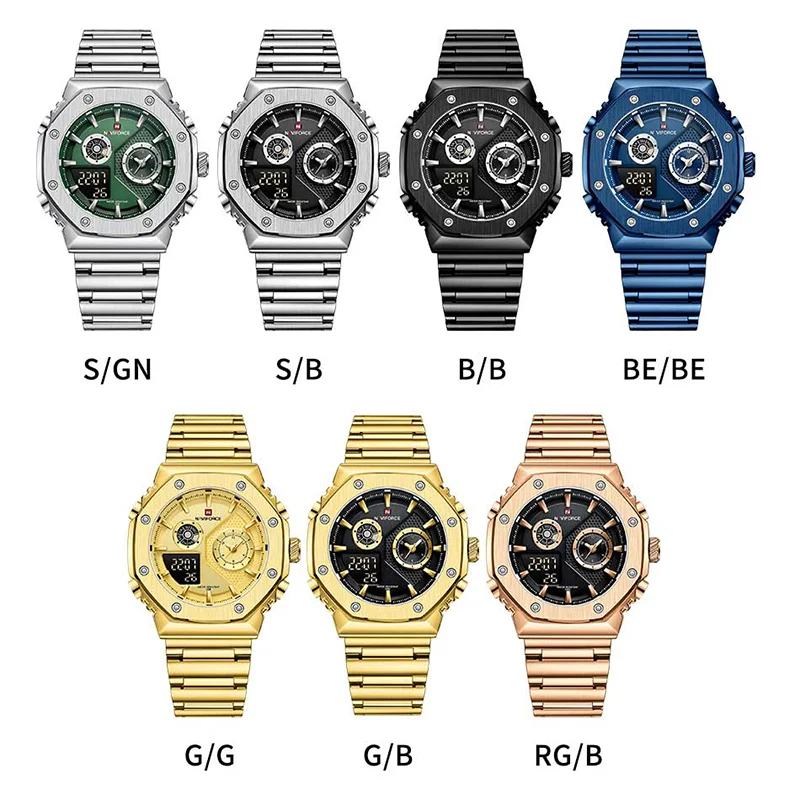 NAVIFORCE Fashion orologi multifunzionali da uomo sport impermeabile durevole cronografo maschile orologio da polso al quarzo Relogio Masculino