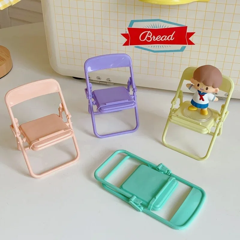 Portable Mini Mobile Phone Stand Desktop Chair Stand 4 Color Adjustable Macaron Color Stand Foldable Shrink Decoration Decoratio