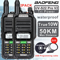 2PCS Baofeng UV-S22 PRO 10W Power IP68 Waterproof Walkie Talkie Type-C Powered N771 UHF VHF Long Range UV-9R Plus FM Radio 2024