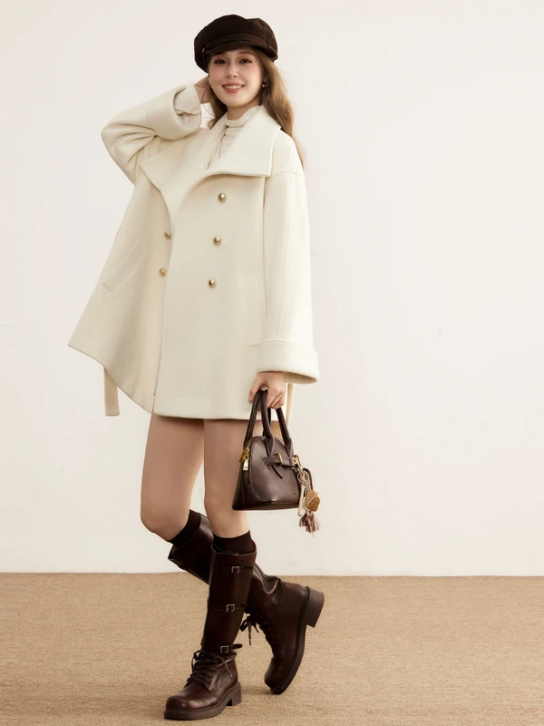 

Новое шерстяное пальто Cindral, средней длины, с эффектом стройности, высококачественное, с индивидуальным дизайном, женская мода