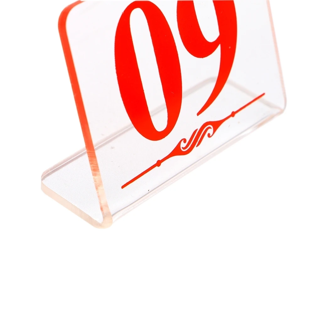 New Arrival L - Type Restaurant Table Number Card Clear Acrylic Digital Number Seat Table Signage Hotel Desk Sign Rack 5pcs/lot