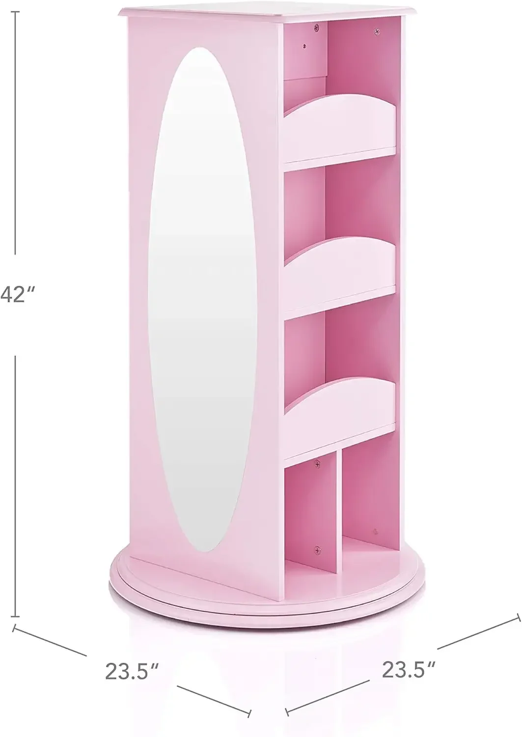 Rotating Dress-Up Storage - Pink: Armoire for Toddlers with 2 Mirrors, Cubbies & Hooks, Princess Costume Storage with Shelves -