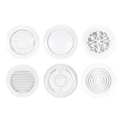 Circular ABS Plastic Fresh Air Indoor Ventilation  Exhaust Outlet Rotating Straight Inclined Louver  Adjustable Air Outlet