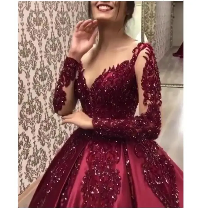 Elegant Women Evening Party Dresses Lace Long Sleeve Luxury Design Sequins Formal Floor Length Dress 2022 Spring New new Size