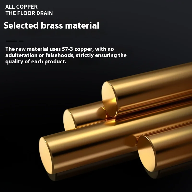All-Copper Square Modern Anti-Odor Concealed Anti-Backflow Kitchen Shower Washing Machine Floor Drain Gunmetal Gray Bathroom