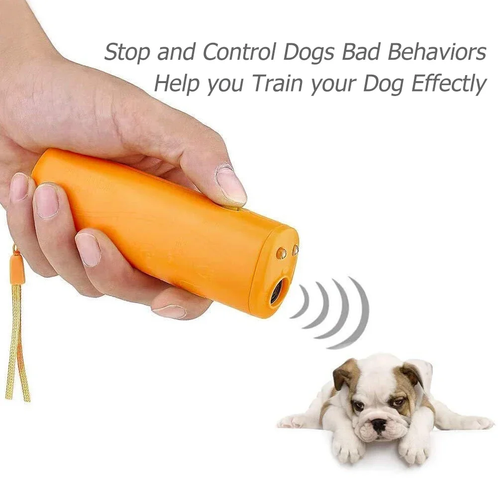 Pet Bark Arrester 3 in 1 Dog Whistle Anti Barking Device Ultrasonic Dog Repeller Stop Barking Control Training Tool with Light