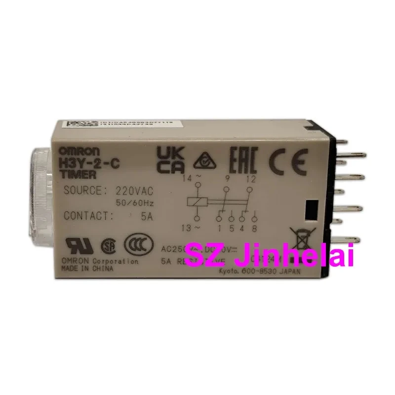 OMRON H3Y-2-C DC24V AC220V Authentic Original Time Delay Relay Timer Switch Relay 1S 5S 10S 30S 60S 3M 24VDC 220VAC