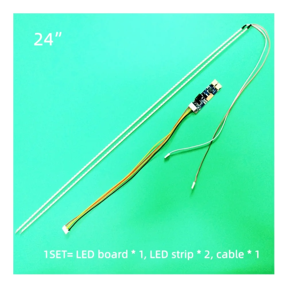Kit 2 strisce led + 1 convertitore + cavo Kit retroilluminazione LED 540mm, funziona per 15"17"19" 22 pollici 24", aggiornamento schermo LCD Monitor LED