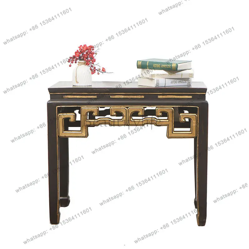 New Chinese-style entrance table, all solid wood, retro Ming and Qing classical furniture, strip table