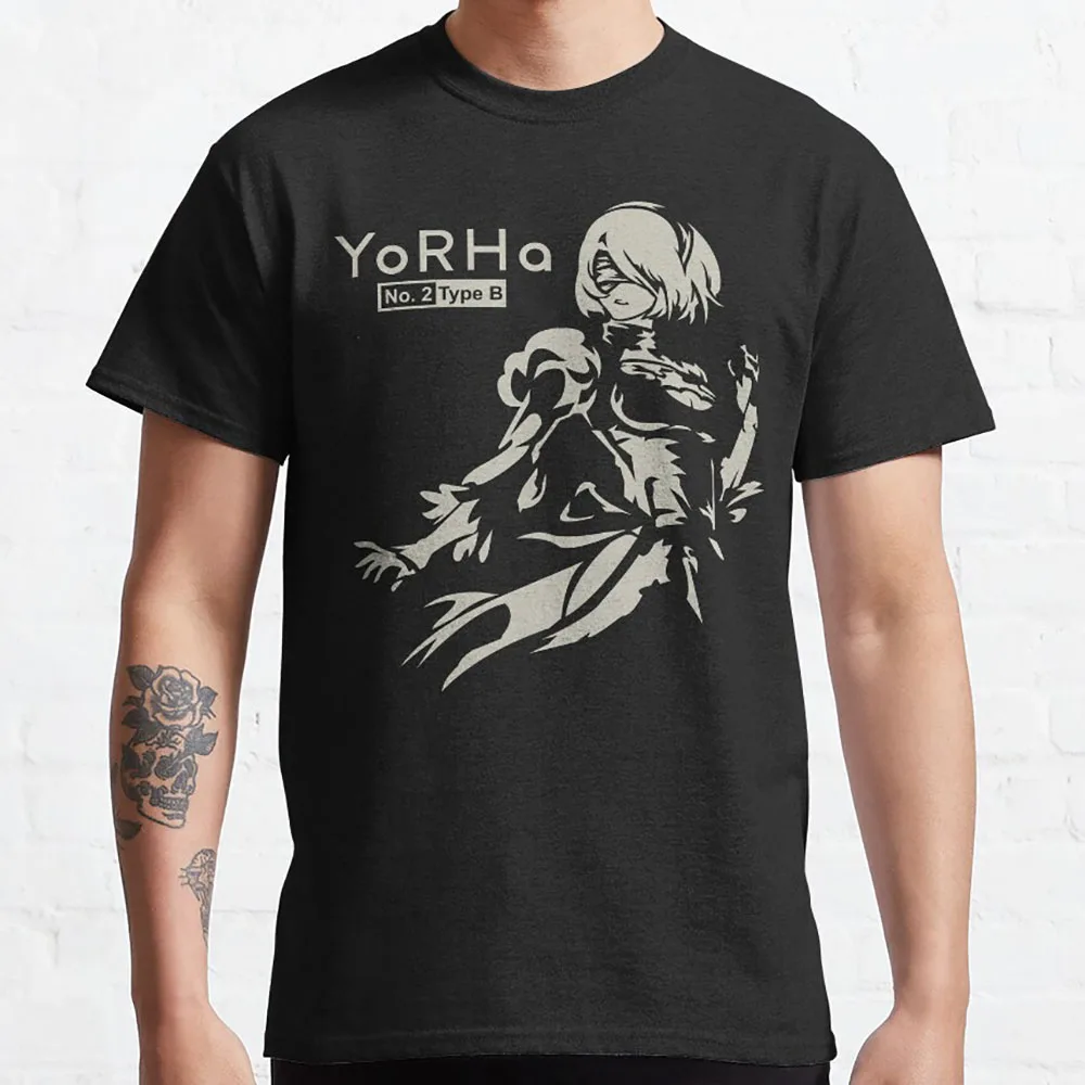 

2B Nier Automata Game of the Yorh No. 2 Type B Anime T shirt Sexy Waifu 2B manga graphic t shirts 100% cotton large size tops