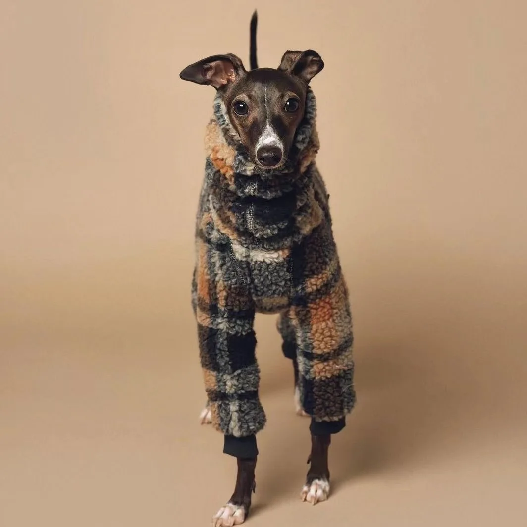 Doppelseitige Samt Whippet Berlington Terrier Hundekleidung Rollkragen-Hundemantel Winddichte Kleidung Warme Jacke für Italien-Windhund – Detail 5