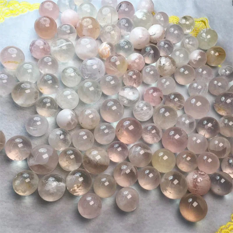 10PCS Natural Snowflake Ghost Quartz Sphere Crystal Smooth Round Beads For Jewelry Making Bracelet DIY 18-23MM