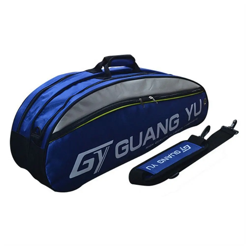 Bolsa para raqueta de bádminton de gran capacidad, raqueta de 4 a 6, bolsa para raqueta de tenis de un solo hombro, bolsa para volante de nailon con doble asa